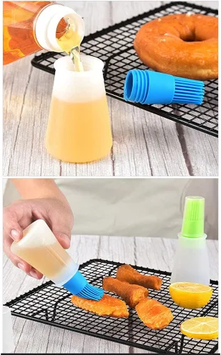 Vista 5 de Cepillo para botellas de aceite de silicona, cepillos para barbacoa/pastelería, parrilla de cocina de silicona, cepillo para botellas de aceite