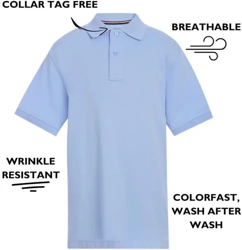 Vista 4 de Tommy Hilfiger Co-Ed - Polo de piqué transpirable de manga corta, uniforme escolar