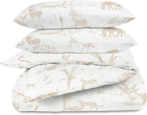 Vista 10 de MakeMake Organics Juego de funda de edredón individual certificado GOTS de algodón orgánico (88" x 68") – Reversible, suave, transpirable