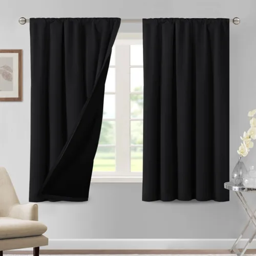 Vista 80 de H.VERSAILTEX Cortinas 100% opacas para dormitorio, 42 pulgadas de ancho x Gris paloma