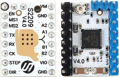 Vista 2 de FYSETC Piezas de impresora 3D, 5 unidades de actualización Stepstick silencio S2209 V4.0 controlador de motor paso a paso modo UART con disipador