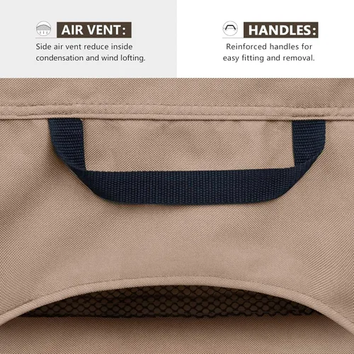 Vista 4 de ULTCOVER Funda impermeable para sofá de patio en forma de L y orientación derecha, para muebles modulares de 6 plazas, 110 pulgadas de ancho