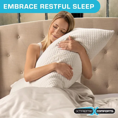 Vista 8 de Xtreme Comforts Almohadas de cama para dormir (paquete de 2) Almohadas ajustables de espuma viscoelástica triturada con funda de enfriamiento