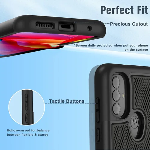 Vista 8 de Funda para Motorola One 5G Ace: protección antideslizante contra caídas de doble capa