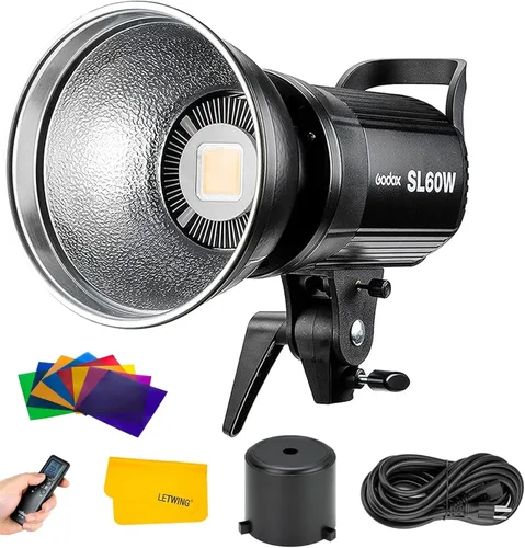 Vista 10 de Godox ML60IIBi Luz de video LED bicolor, 70 W portátil COB iluminación de salida continua 2800K-6500K CRI 96+/TLCI 97+,11 efectos FX, control