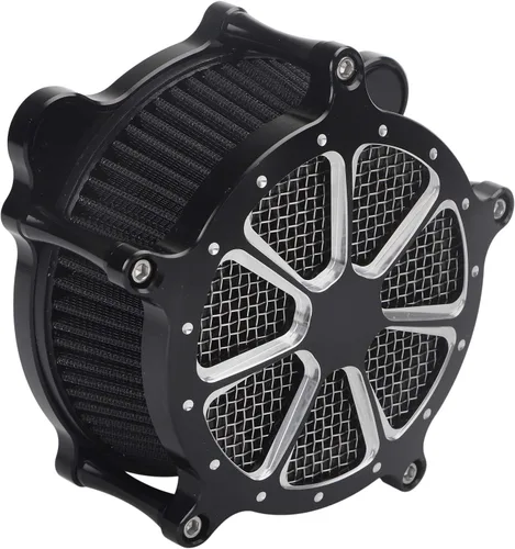 Vista 3 de Filtro de admisión de filtro de aire de corte CNC negro de aluminio para Harley DYNA 1993-2016, Touring Street Glide Electra Glide 1993-2007