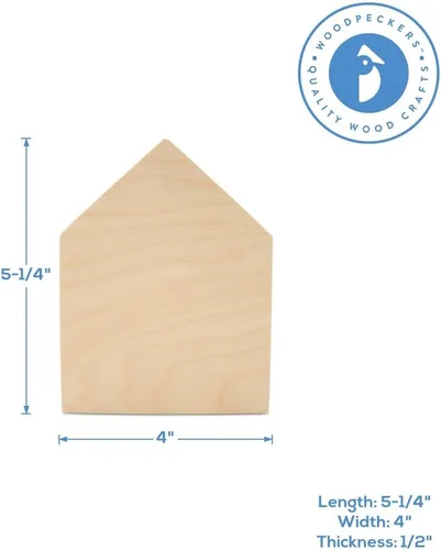 Vista 6 de Cartel de madera gruesa para manualidades de 5-1/4 x 4 pulgadas, paquete de 2 recortes de madera, decoración de bandeja escalonada, letreros