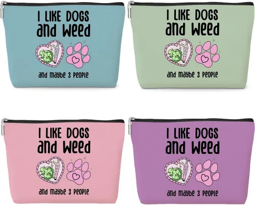 Vista 7 de Divertida bolsa de maquillaje de hierba – Decoración de hojas verdes para amantes de las malas hierbas, humor, Navidad, cumpleaños, regalos