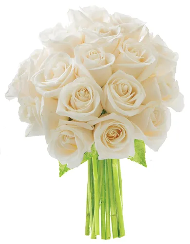 Vista 47 de KaBloom Entrega de primera temporada: elegante ramo en cascada de 4 rosas rosas, 4 rosas amarillas, 4 rosas blancas. Regalo para cumpleaños