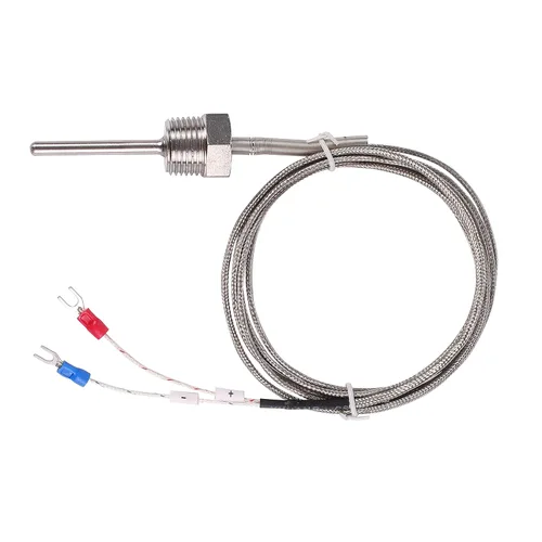 Vista 2 de Termopar tipo K impermeable - Sonda de sensor de temperatura a tierra Jaybva para controlador de temperatura PID de dos alambres de acero inoxidable
