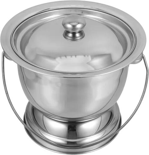 DOITOOL Olla urinaria de acero inoxidable con tapa para adultos, portátil, para ancianos y niños, adecuada para el hogar, hospital, camping
