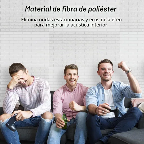 Vista 3 de TONOR Paneles Acústicos con Patrón de Ladrillo, Paquete de 4 de 47.2"x23.6"x0.35" Paneles Insonorizantes de Alta Densidad para Paredes, Paneles