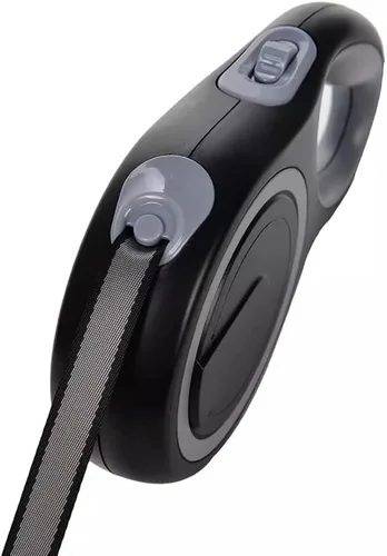 Vista 5 de 26ft Retractable Dog Leash - Heavy Duty Nylon Reflective Pet Lead, Tangle Free One-Hand Brake, Waterproof Durable Outdoor Daily Use Safety Walking