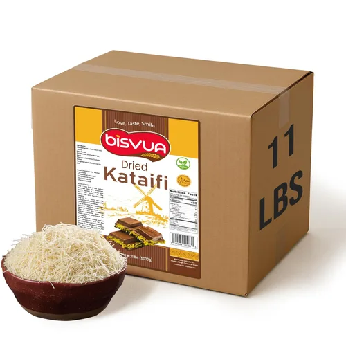 BISVUA Kataifi seco a granel de 11.0 lbs (11 libras) - Perfecto para barra de chocolate viral Dubai rellenos de pistacho postres knafeh, kunafa y