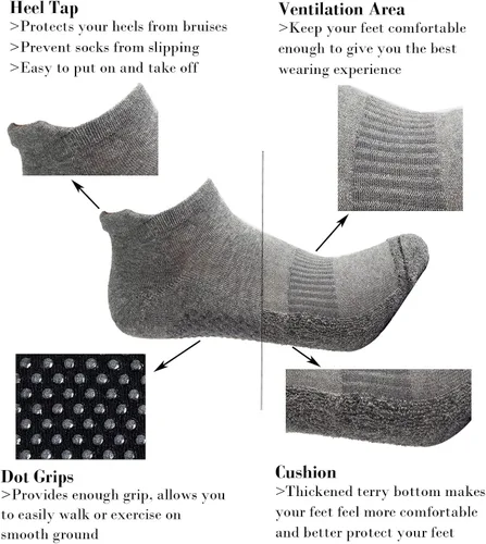 Vista 2 de Calcetines de agarre para mujer calcetines de pilates antideslizantes para mujer calcetines de pilates con agarres para mujer calcetines