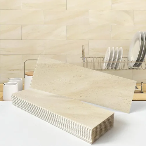 VAOVI Azulejos de cocina para salpicaduras de despegar y pegar, calcomanías de pared de baño, azulejos de mármol para salpicaduras individuales,