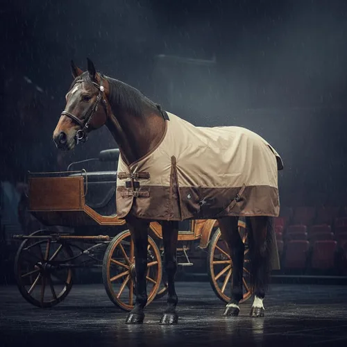 Vista 10 de 1200Denier - Manta impermeable y transpirable para caballo (63.8 in), color azul