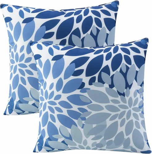 Vista 8 de Paquete de 2 almohadas decorativas impermeables para exteriores e interiores, con relleno, cojines cuadrados de 18 x 18 pulgadas para cama, sofá