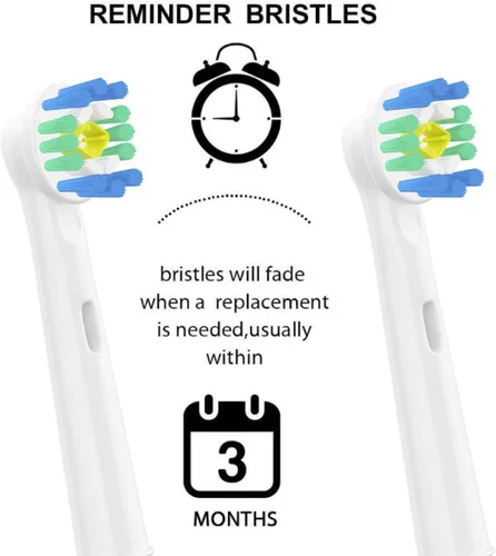 Vista 3 de Cabezales de cepillo de repuesto, compatibles con cepillo de dientes eléctrico Braun 3D White Oral-B - Paquete de 4