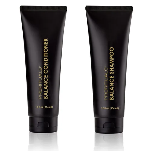 Prorituals Balance Grow & Restore - Juego de champú y acondicionador antiencrespamiento para cabello seco y rizado, champú natural y acondicionador