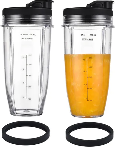 Vista 12 de Juego de 2 vasos de repuesto de 18oz para licuadoras Nutri Ninja, piezas de repuesto para licuadoras con tapa mejorada para licuadoras Auto-IQ