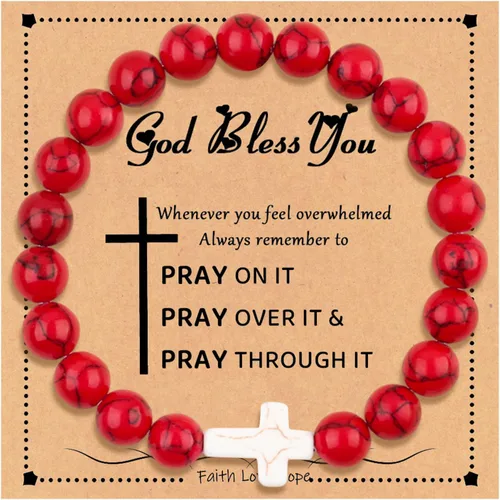 Vista 7 de Regalos cristianos, pulsera de cruz para niñas, cesta de Pascua, primera comunión, confirmación de cumpleaños, regalos cristianos para adolescentes