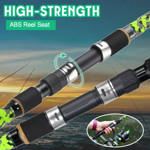 Vista 6 de Sougayilang Surf – Caña de pescar giratoria de carbono para surf, de viaje, M/MH, caña de pescar de 3 piezas, 9'/10'/11'/12