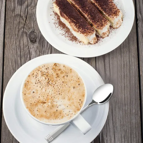 Vista 4 de Obstnny Juego de cucharas de té de acero inoxidable de 12 piezas, cucharas pequeñas