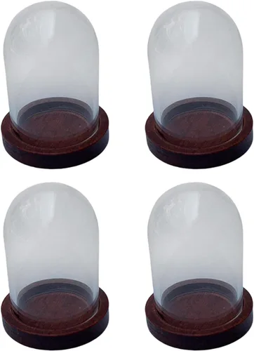 Vista 2 de Cúpula de cristal Cloche Cúpula transparente para casa de muñecas, decoración de micro paisaje, campana de cloche, vitral, cubierta de flores