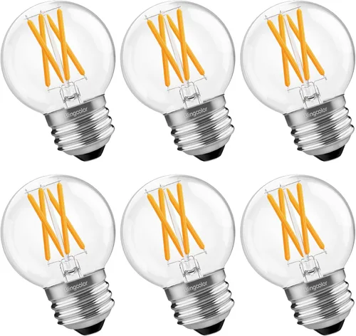 Vista 12 de Bombillas LED E12 regulables equivalentes a 60 W, paquete de 6 bombillas LED G16.5 de globo pequeño de 6 W, bombilla LED blanca suave de 3000 K E12