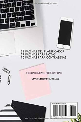 Vista 2 de PLANIFICADOR DÍA Y CUADERNO CON PÁGINAS DE RECORDATORIO DE CONTRASEÑA (Spanish Edition)