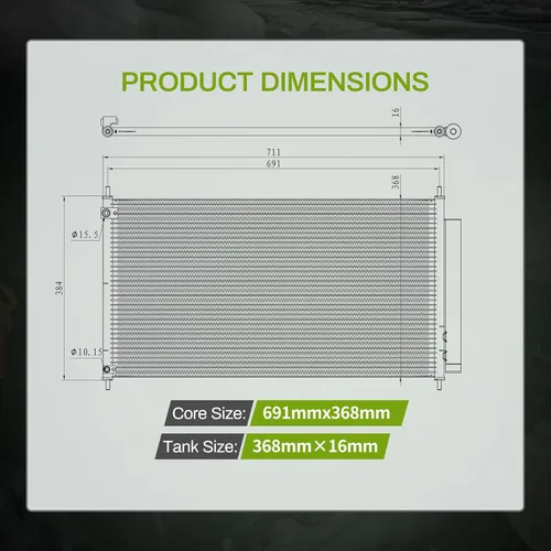 Vista 17 de AUTOSAVER88 Condensador de A/C AC Condensador de Aire Acondicionado Compatible con 2002 2003 2004 2005 2006 Camry 2004-2007 2008 Solara 2002-2003