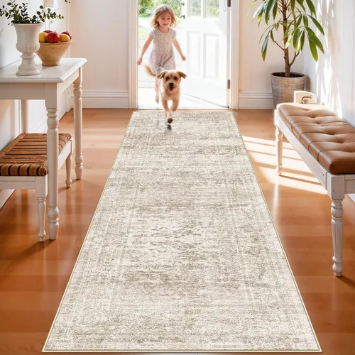 Vista 94 de Alfombra de pasillo lavable de 2 x 3: alfombras antideslizantes con parte trasera de goma, alfombra de cocina suave, alfombra pasillo estilo granja