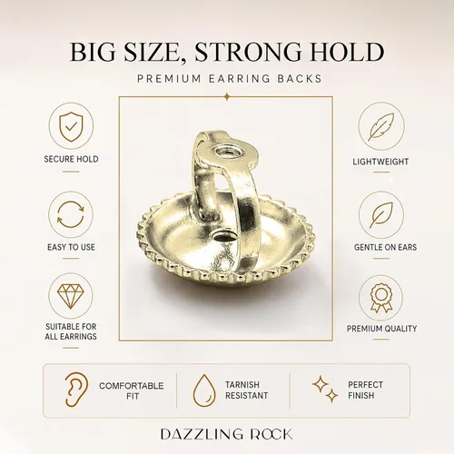 Vista 4 de Dazzlingrock Collection Atornillado Atrás Arete 1 Pc Solo en Oro 14K amarillo dorado