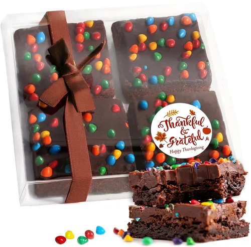 Vista 11 de Cesta de regalo de galletas de brownies de Pascua, regalo de comida de chocolate envuelta individualmente para hombres, mujeres y niños, paquete