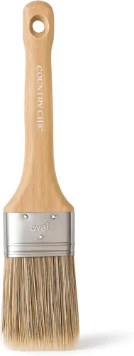 Pincel de pintura estilo tiza – Pincel ovalado con cerdas sintéticas para una aplicación suave de pintura de muebles con pinceladas mínimas, sin
