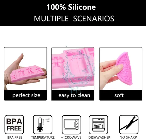Vista 3 de Molde de silicona Bells Fondant, caja de regalo de Navidad, molde de chocolate para decoración de pasteles, decoración de cupcakes, dulces