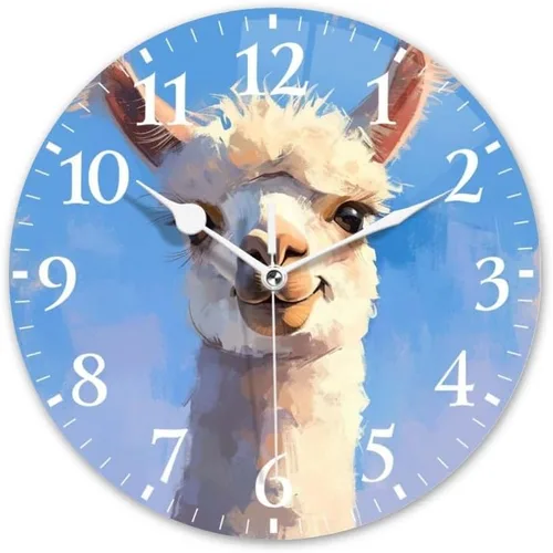 Vista 24 de Battery Operated Round Wall Clock Non-Ticking Silent Analog Clcok Decorative for Living Room,Office,Kitchen-Golden Retriever in A Floral Filled