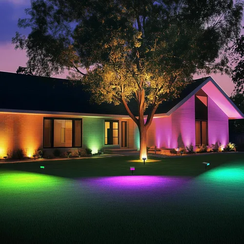 Vista 11 de Consciot Focos solares para exteriores, luz solar exterior ajustable de 170°, 7 luces de jardín multicolor impermeables IP65, iluminación de paisaje