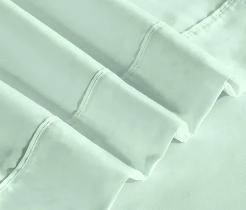 Vista 4 de RUVANTI Juego de sábanas de microfibra cepillada de 4 piezas (1 sábana bajera, 1 sábana encimera, 2 fundas de almohada), con bolsillos profundos