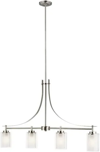 Vista 6 de Sea Gull Lighting Generation 6137301-962 - Colgante de transición de una luz de Seagull-Elmwood Park Collection en peltre, acabado plateado, níquel