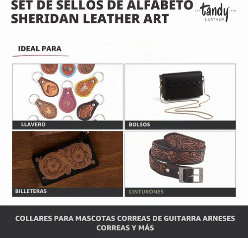 Vista 2 de Juego de sellos de cuero Tandy Craftool Sheridan