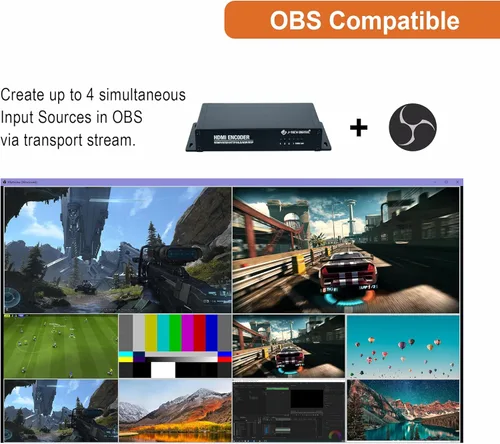 Vista 3 de J-Tech Digital 4 puertos H.264 H.265 HDMI video IPTV codificador soporta 4K 30Hz [JTECH-ENCH54]