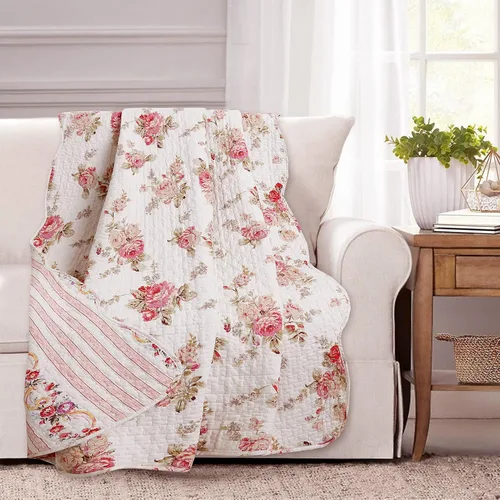 Vista 15 de Cozy Line Home Fashions Blooming Rojo Blanco Floral 100% Algodón Reversible Edredón Juego de Ropa de Cama, Colcha Cubrecama
