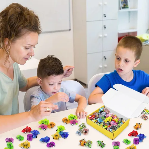Vista 7 de Vileafy 50 mini autos de tracción para niños – rellenos de huevos de Pascua, bolsas de regalos de cumpleaños, recompensas de aula, recuerdos