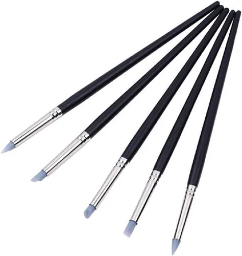 Vista 9 de COMIART 5pcs Flexible Clay Sculpture Tools Silicon Color Shaper Brushes Size 0