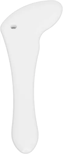 Vista 6 de Gua Sha Board - Herramienta de masaje de raspado portátil curvada para cuidado de la salud de cerámica blanca para el cuerpo y la cara