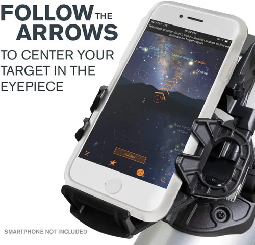 Vista 2 de Celestron StarSense Explorer LT 80AZ Telescopio habilitado para aplicación – Refractor de 80mm con acoplamiento para smartphone y aplicación