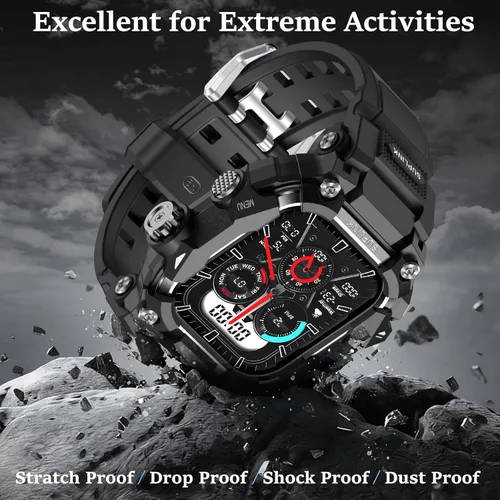 Vista 5 de SUPLINK Funda resistente con correa deportiva para correas de Apple Watch de 1.732 pulgadas para hombre, compatible con Apple Watch Series SE 3/SE