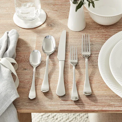 Vista 4 de Ginkgo International Varberg - Juego de cubiertos de acero inoxidable, 20 piezas, servicio para 4